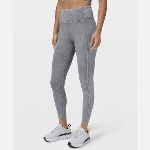 Lululemon Ice Wash Asphalt Grey Fast and Free High Rise Tight 25" *Ice Dye
